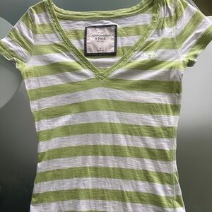 Vintage Abercrombie Green Striped Tee